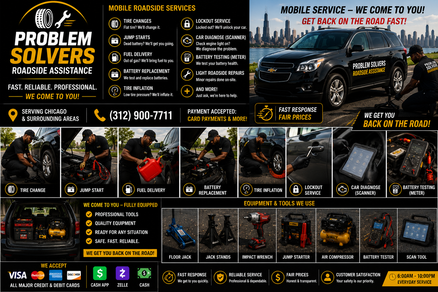 Problem Solvers Roadside Assistance mobile service board